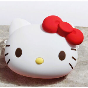 Purse Girls Small White Silicone Cross-body Bag with Red Bow with Printed Strap